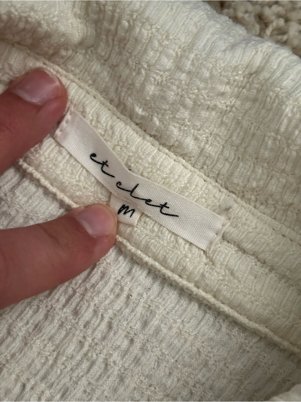 Et clet Cream Ribbed Button-Up Set - Picture 7 of 16